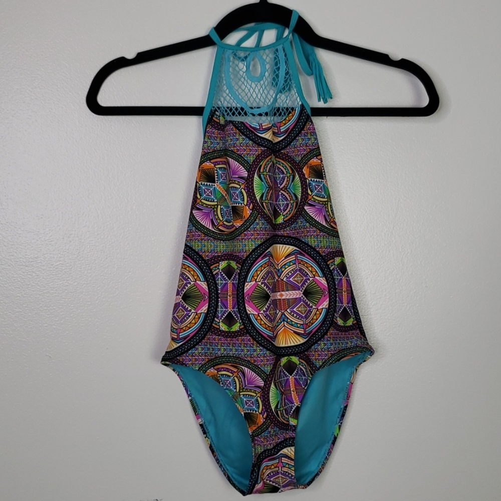 YMI Girl's Geometric Tribe One Piece Swimsuit